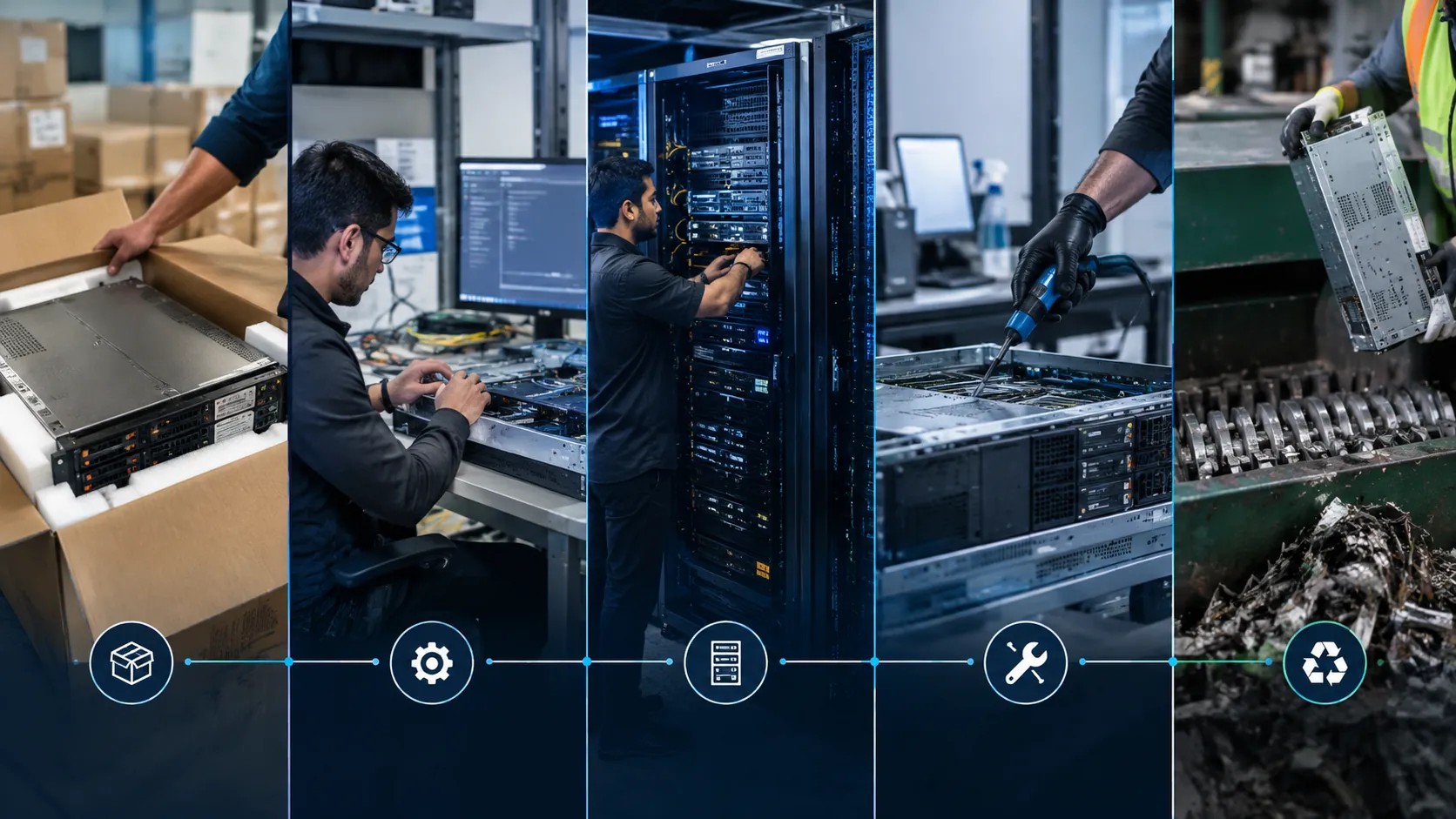 Hardware lifecycle management phases from procurement to secure disposal
