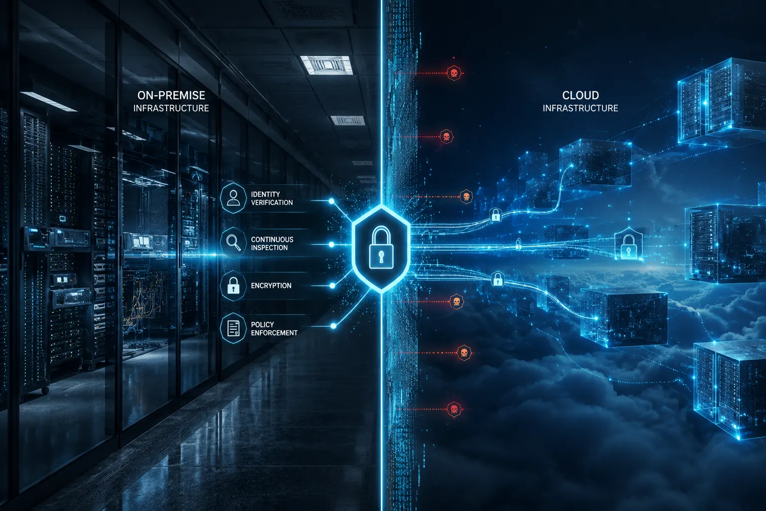 Hybrid cloud security architecture for enterprise IT environments