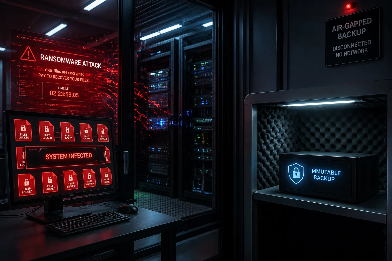Ransomware resilience with immutable backups, air-gapped storage, and recovery testing